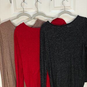 3 Pack Old Navy Women's Tops Soft Rayon Viscose Long Sleeve Lightweight Large
